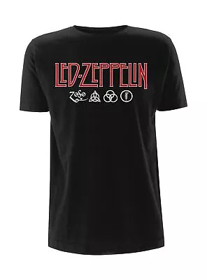 Buy Led Zeppelin Logo And Symbols Jimmy Page Licensed Tee T-Shirt Men • 16.36£