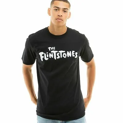 Buy Official The Flintstones Mens Logo T-shirt Black S - XXL • 10.49£