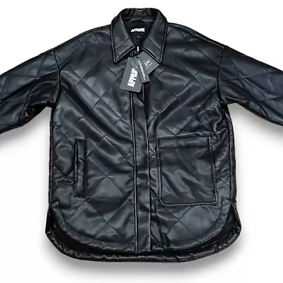 Buy $314 NEW Apparis Stevie Vegan Faux Leather Jacket Quilted Black Full Zip Large • 75.78£