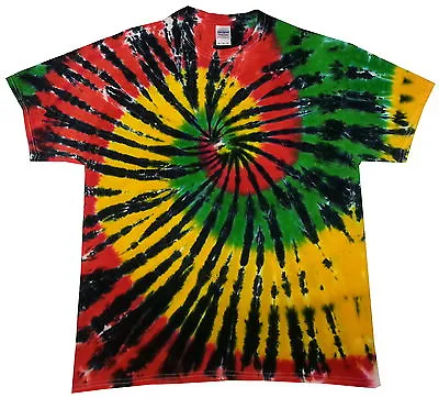 Buy Tie Dye T Shirt Rasta Spiral , All Sizes, Hand Dyed In The UK  • 16.75£