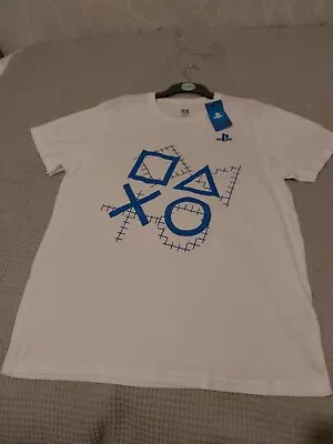 Buy Playstation White T-shirt Mens 2XL.  • 5£