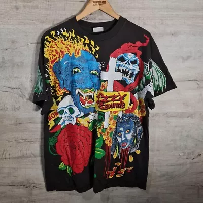 Buy Ozzy Osbourne Tattoo All Over Print 1992 Band Shirt XL • 59.95£