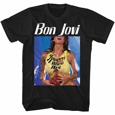 Buy Bon Jovi Slippery When Wet Super Hot Model Adult T Shirt Rock Music Merch • 40.37£