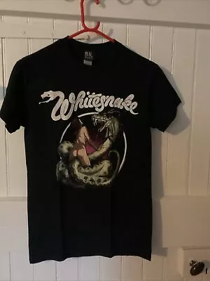 Buy Black Whitesnake T-shirt Band Size 10-12 • 5£