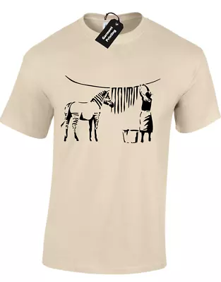 Buy Zebra Banksy Mens T Shirt Funny Graffiti Street Artist Urban Gift Present Idea • 9.99£