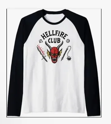 Buy Official Netflix Stranger Things Hellfire Club Long Sleeve T-Shirt (Medium) • 15.99£