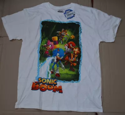 Buy Bioworld Sega Sonic The Hedgehog White T-Shirt / Sonic Boom (Adult Unisex Large) • 8.99£