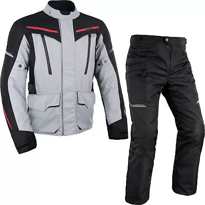 Buy Oxford Metro 2.0 Motorcycle Jacket & Trousers Grey Black Red Kit Two Piece Suit • 239.98£