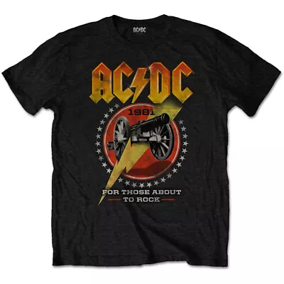 Buy AC/DC For Those About To Rock 81 Black T-Shirt - OFFICIAL • 14.89£