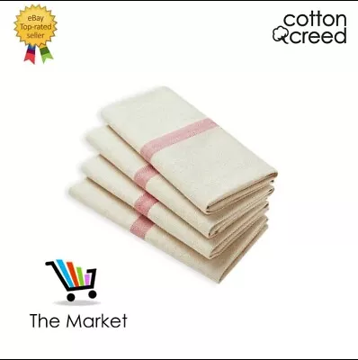 Buy Oven Cloth 100% Cotton Herringbone Red Stripe  Catering Kitchen Heat Resistance • 22.99£