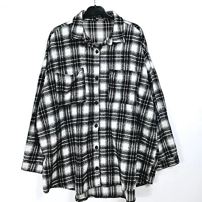 Buy Boohoo - NEW - Flannel Oversized Shirt - Black - UK 10 • 15£
