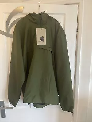 Buy Carhartt Mens Windbreaker Pullover Jacket Coat Size Large Green New • 70£
