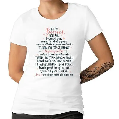 Buy To My Bestie I Love You Ladies T-shirt Gift For Best Friend Men's Size Available • 12.99£