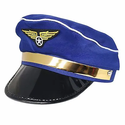 Buy Kids Adults Fancy Dress Airforce Air Pilot Plane Airline Captain Uniform Hat Cap • 4.99£