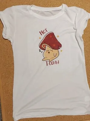 Buy Ladies Funny Cute Not Today Sleeping Mushroom Graphic T Shirt Size 8 • 8£