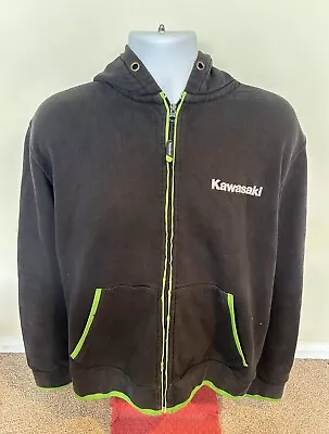 Buy Kawasaki Apparel Black Full Zip Hoodie Mens Size 2XL • 30£