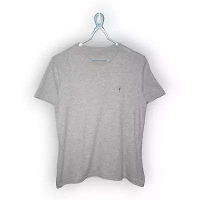 Buy All Saints Men's Short Sleeve Grey Cotton T-shirt Ramskull Chest Logo Size Large • 14.99£