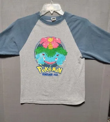 Buy Vintage Pokemon Venusaur T-Shirt 1999 3/4 Sleeve Made In USA Size Small • 29.19£