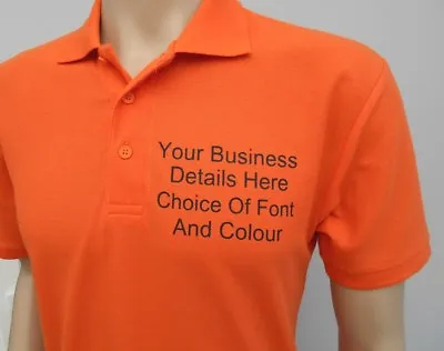 Buy New Custom Printed Text Personalised POLO SHIRT Work Wear Uniform T-shirt To 3XL • 11.50£