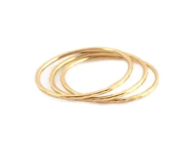 Buy Hammered Band In Solid Gold 9k,14k,18k Ultra-Thin Minimalist Skinny Knuckle Ring • 66.53£