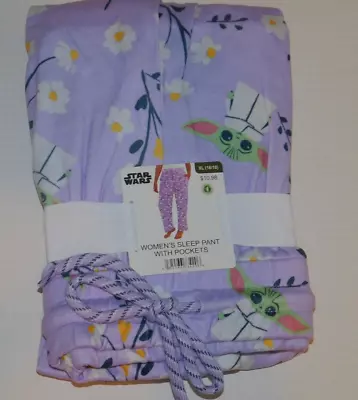 Buy Star Wars Yoda M Medium 8 10 Womens Sleep Pants W/ Pockets Pajamas Purple • 14.40£