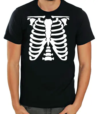 Buy Thoracic Skeleton, X-ray White/Black Short Sleeve Men T Shirt G062 • 10.51£