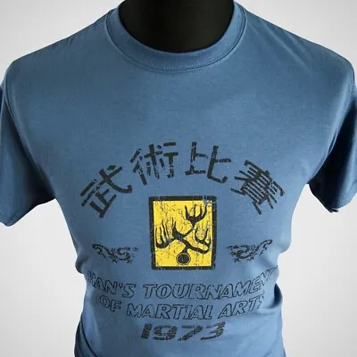 Buy Hans Tournament T Shirt Retro Movie Enter The Dragon Bruce Lee Kung Fu MMA Blue • 16.99£