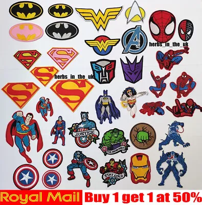 Buy Batman Spiderman Avengers Superhero Marvel Iron On Sew On Patch Badge • 2.99£