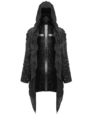 Buy Devil Fashion Mens Gothic Apocalyptic Punk Shredded Cloak Cardigan Jacket Black • 79.99£