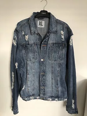 Buy XL Men’s Blue Distressed Denim Jacket - New Look - Very Good Condition! • 25£