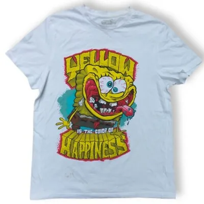 Buy Spongebob Squarepants White T-Shirt Mens M Colour Of Happiness • 7.20£