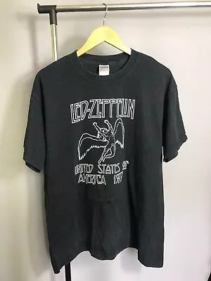 Buy RARE Vintage Mens Led Zeppelin 2000s Graphic Rock Band T Shirt America 1977 Sz L • 100.03£