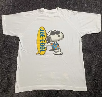 Buy Vintage 90’s Snoopy Peanuts Joe Cool Surfer Cartoon Art Graphic Mens Size Large • 43.71£