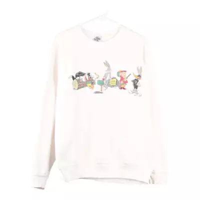 Buy Looney Tunes Acme Clothing Cartoon Sweatshirt - Large White Cotton Blend • 52.70£