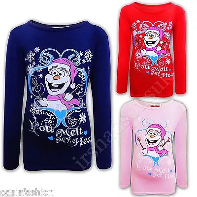 Buy Kids Girls Xmas Jumper Novelty Freaky Snowman SweatShirt Tshirt Top Leggings 3-9 • 4.99£