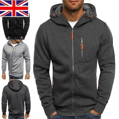 Buy Mens Thick Winter Fleece Hoodie Cardigan Zip Up Hooded Jumper Coat Jacket Sweate • 12.99£