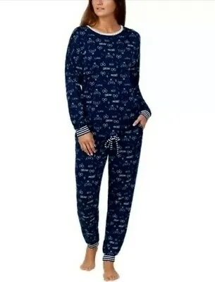 Buy Womens Harry Potter Pajamas Pant Shirt Set Navy Blue XS-XXL Hedwig Owl Valentine • 23.65£