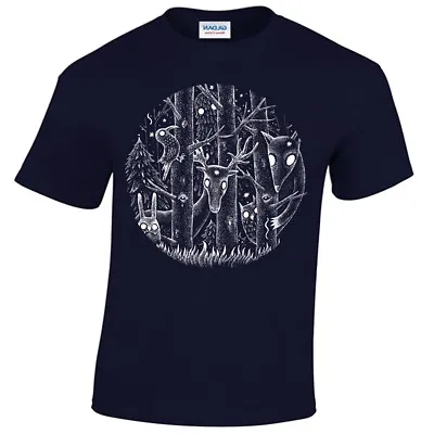 Buy Dark Forest T-Shirt Mens Fantasy Alice Woodland Goth Tim Burton Magical Gothic • 11.95£