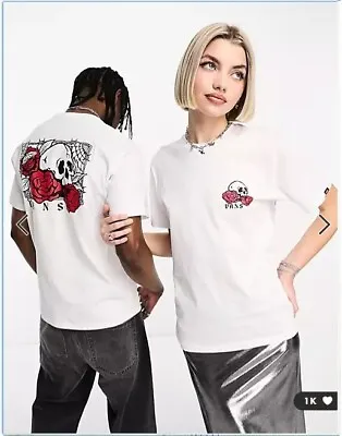 Buy Vans Rose Bed Skull Back Print T-shirt In White - Unisex - Large • 42.99£