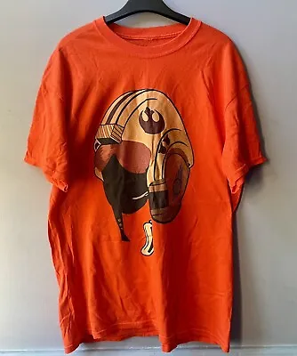 Buy STAR WARS | T-Shirt | Orange | Pilot Helmet Rebel Alliance | 21.5” P2P - Size L • 12.50£