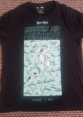 Buy Rick And Morty Meeseeks And Destroy T Shirt Size M Excellent Pre-loved Condition • 9.99£