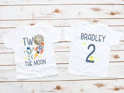 Buy 2nd Birthday Personalised T Shirt Two The Moon Kids Toddler, Second Bday TWO  • 9.80£