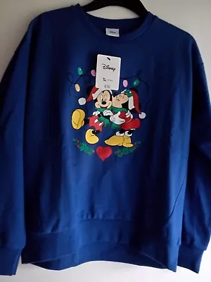 Buy Tu Blue Disney Christmas Minnie & Mickey Sweatshirt Jumper Sweater Size 10 BNWT • 9.99£