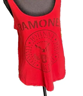 Buy Ramones Vintage Women's Red Tank Top Punk Band Rock Grunge Music Size Small • 8.66£