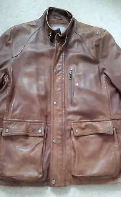 Buy LAKELAND * Men's Mid Brown Thick Warm Real Supple Leather Coat/Jacket * Size 48  • 45£