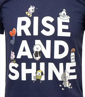 Buy BTS BT21 'Rise And Shine' T-Shirt - Medium - Navy Blue - New - Free P&P • 14.99£