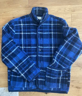 Buy Universal Works Mens Checked Fleece Jacket Size L • 10.96£