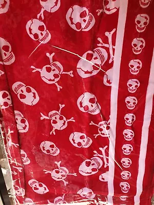 Buy Dark Red Skull Ladies Designer Style Chiffon Scarf UK Seller Free UK Postage • 3.95£