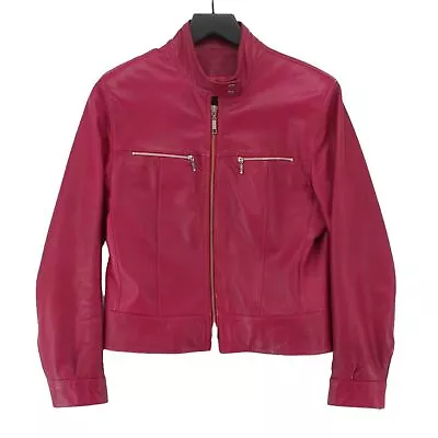 Buy JJ Williams London Women's Jacket M Pink 100% Leather Motorcycle Jacket • 22.30£