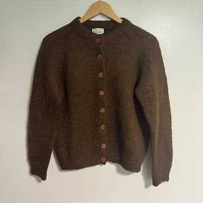 Buy Vintage Darlene Sweater Womens 38 Mohair Wool Brown Button Up Cardigan • 66.10£